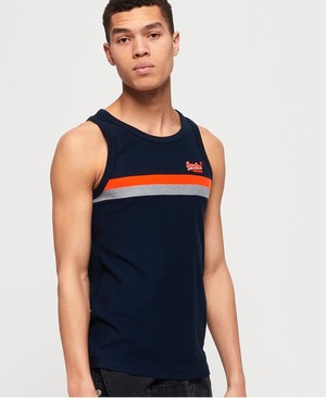 Superdry Tri Colour Férfi Mellény Sötétkék | SZATV5970